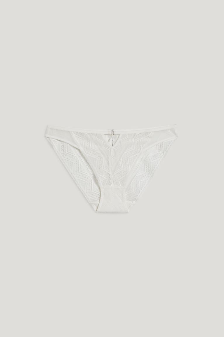 Roupa Interior C&A Briefs Feminino Branco | 24176PEXD