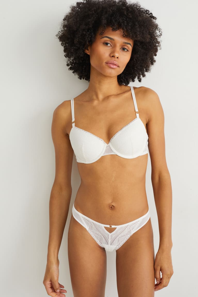 Roupa Interior C&A Briefs Feminino Branco | 24176PEXD