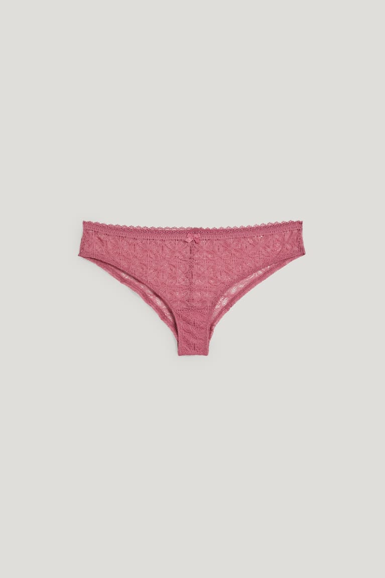 Roupa Interior C&A Briefs Lycra® Feminino Rosa | 52031KOIX