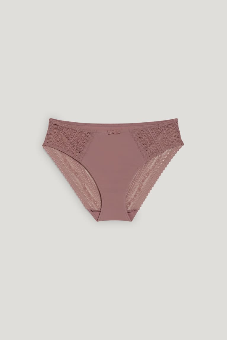 Roupa Interior C&A Briefs Lycra® Feminino Rosa Escuro | 67539VCUQ