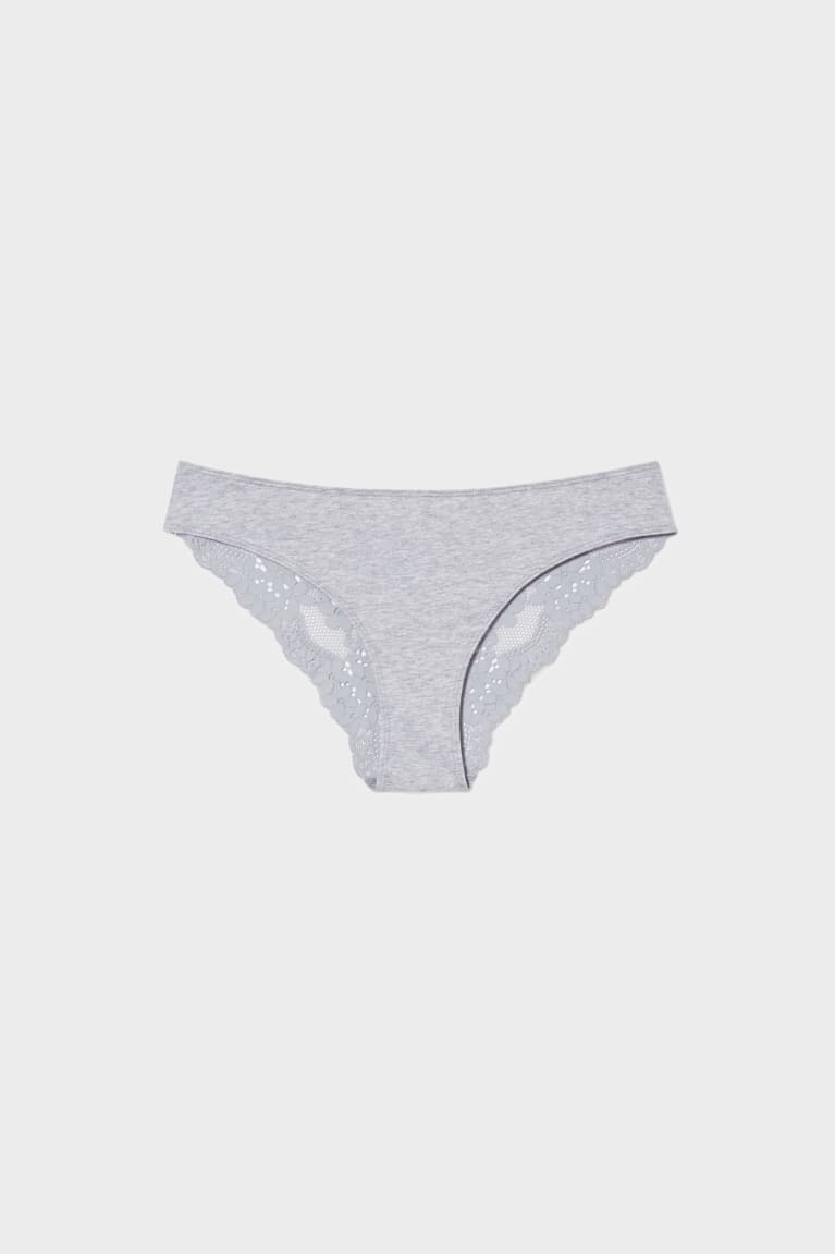 Roupa Interior C&A Briefs Organic Algodão Feminino Luz Cinzentas | 49206UFOA