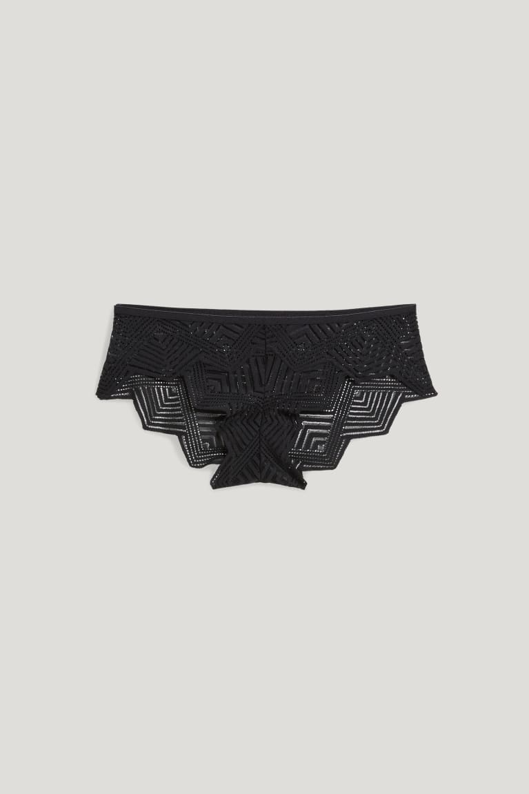 Roupa Interior C&A Hipster Briefs Feminino Pretas | 57962IEPB