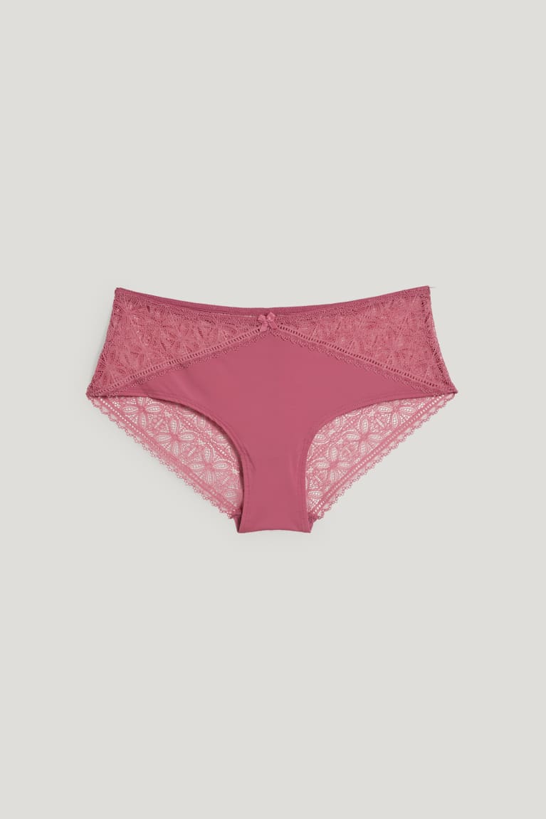 Roupa Interior C&A Hipster Briefs Lycra® Feminino Rosa | 28957RNPU