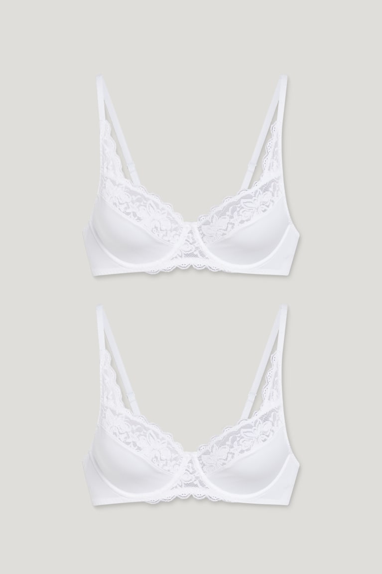 Roupa Interior C&A Multipack Of 2 Underwire Bra Feminino Branco | 23908DQFL