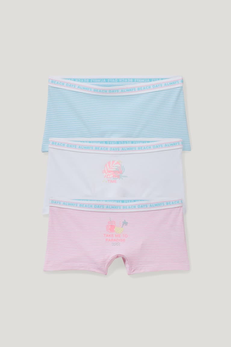 Roupa Interior C&A Multipack Of 3 Organic Algodão Menina Rosa Luz Azuis | 91578CIDV