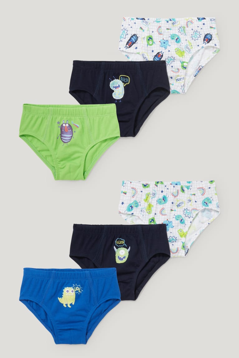 Roupa Interior C&A Multipack Of 6 Briefs Organic Algodão Menino Azuis | 06453NFLX