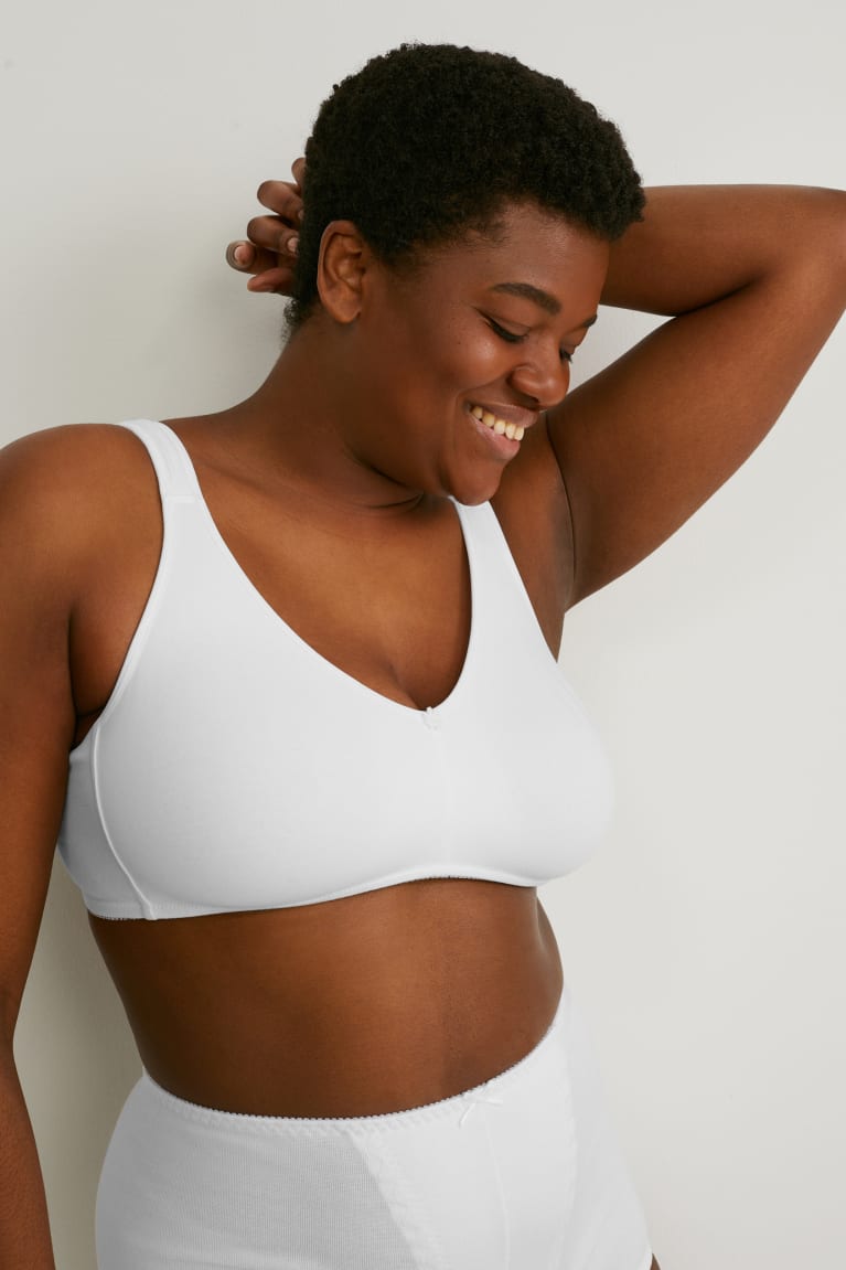 Roupa Interior C&A Non-wired Bra Organic Algodão Feminino Branco | 92631THLR