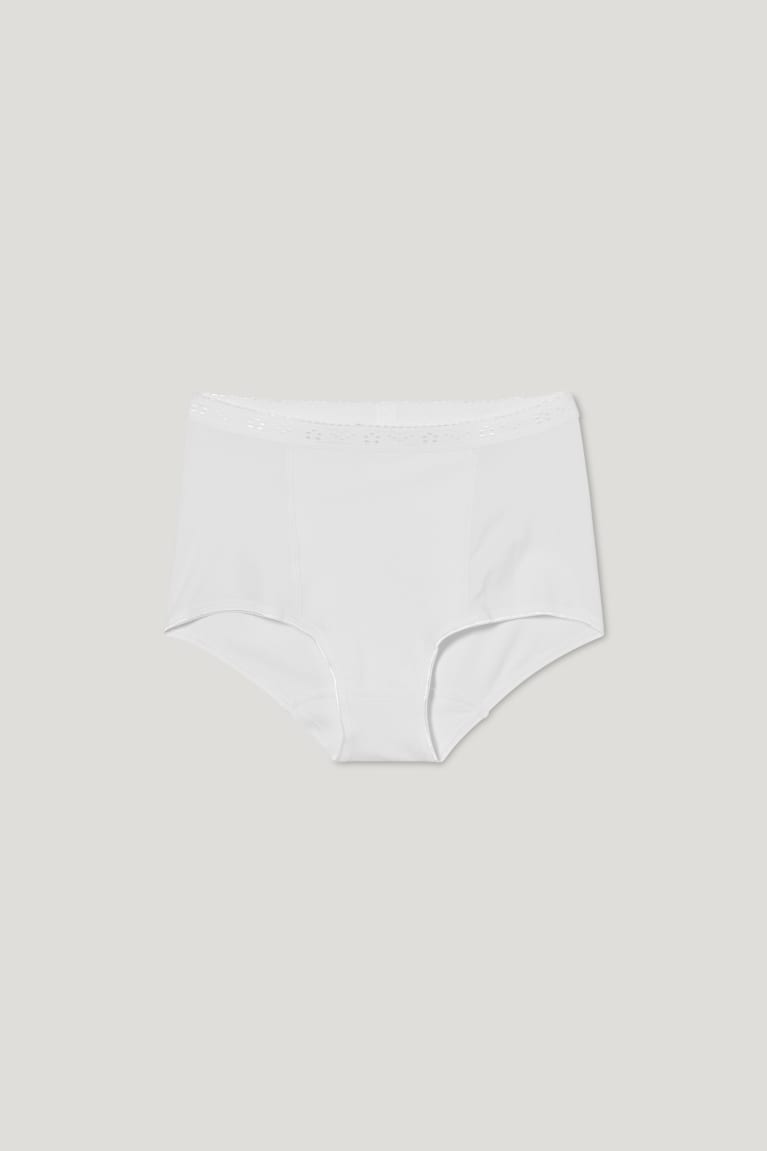 Roupa Interior C&A Shaping Briefs Organic Algodão Feminino Branco | 41309EMRV