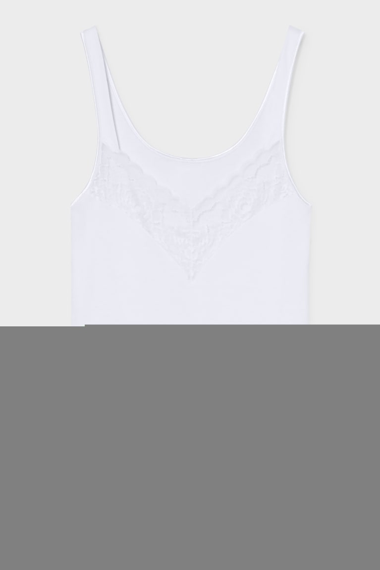 Roupa Interior C&A Speidel Camisole Organic Algodão Feminino Branco | 73024ZPYJ