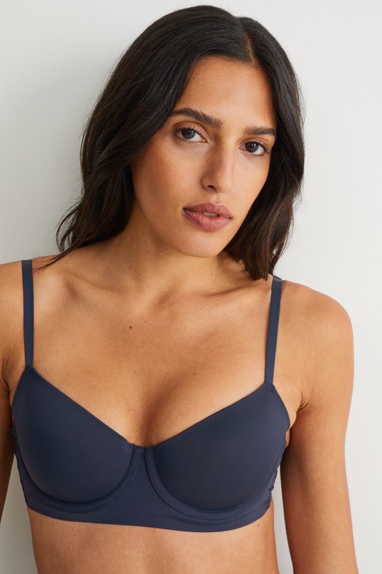 Roupa Interior C&A Underwire Bra Demi Acolchoado Feminino Azuis Escuro | 53017MSAT