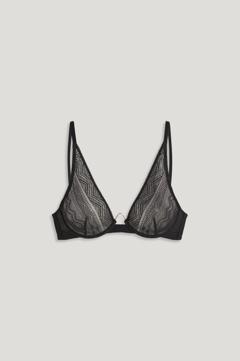 Roupa Interior C&A Underwire Bra Feminino Pretas | 15026NHIA