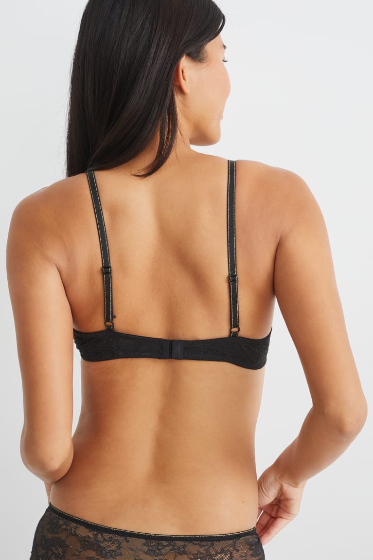 Roupa Interior C&A Underwire Bra Feminino Pretas | 39580CXWH