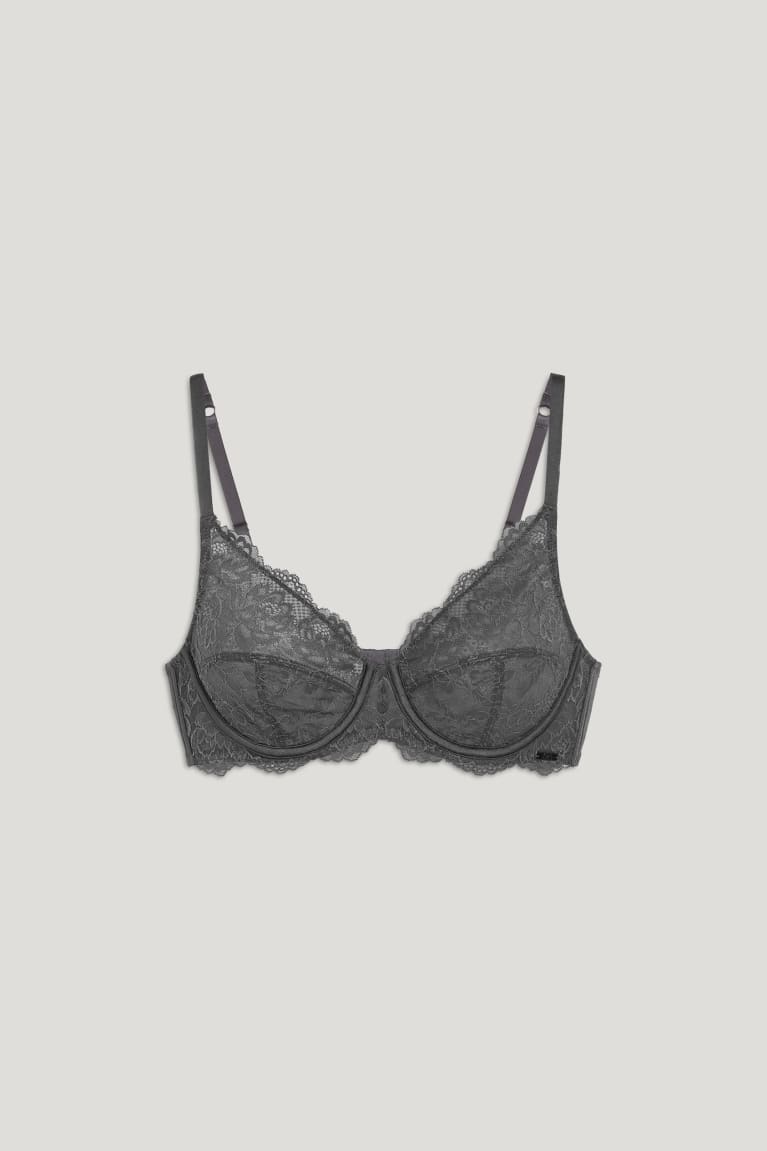 Roupa Interior C&A Underwire Bra Feminino Cinzentas Escuro | 73924MNHP