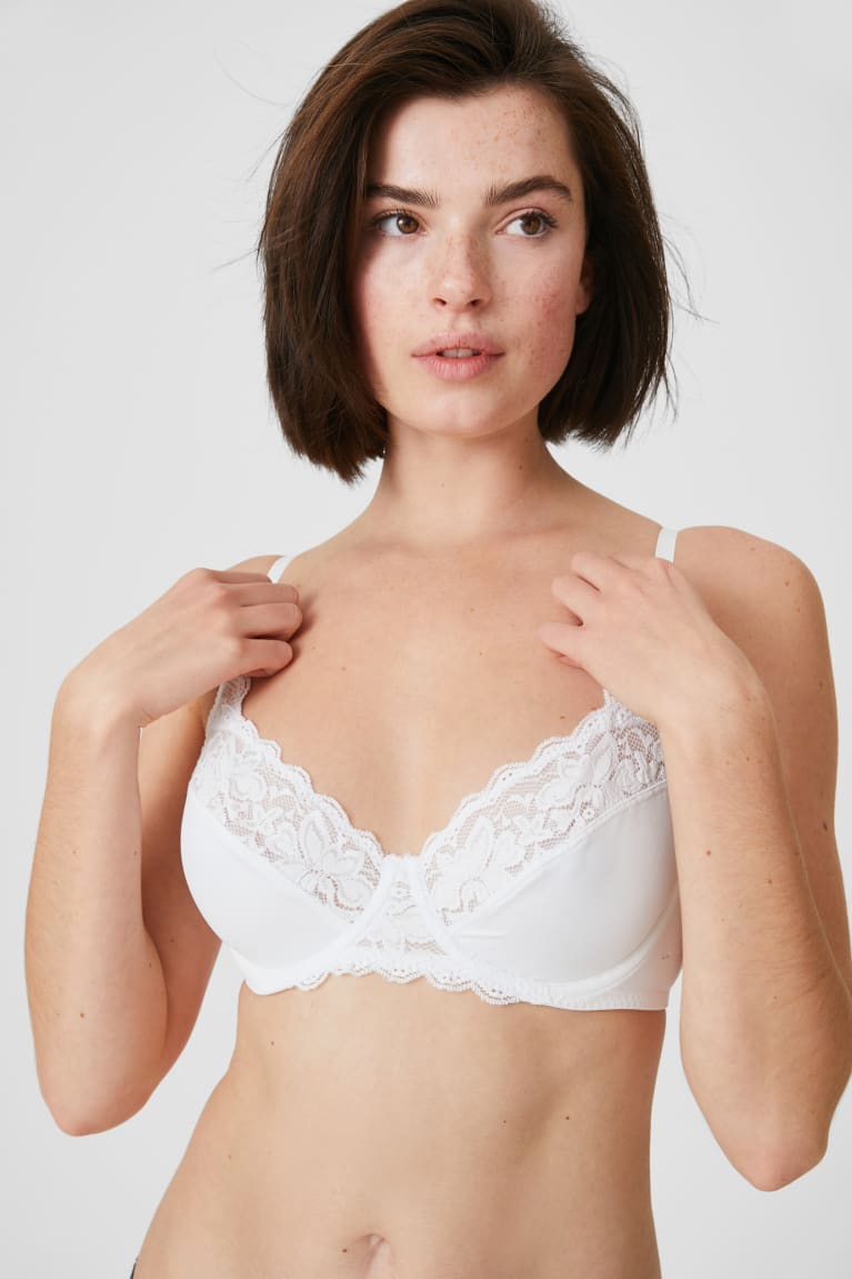 Roupa Interior C&A Underwire Bra Full Coverage Feminino Branco | 39427QIAX