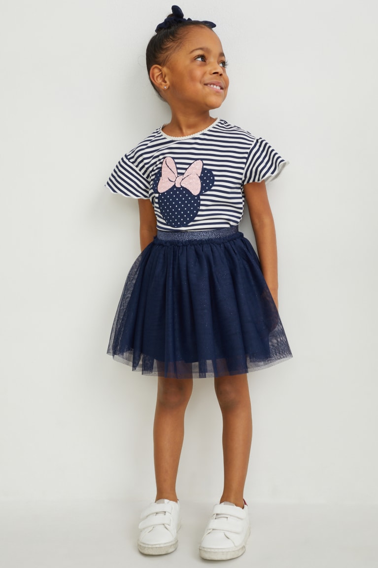 Saias C&A Minnie Mouse Set Sleeve , And Scrunchie Menina Azuis Escuro Branco | 60928HADB