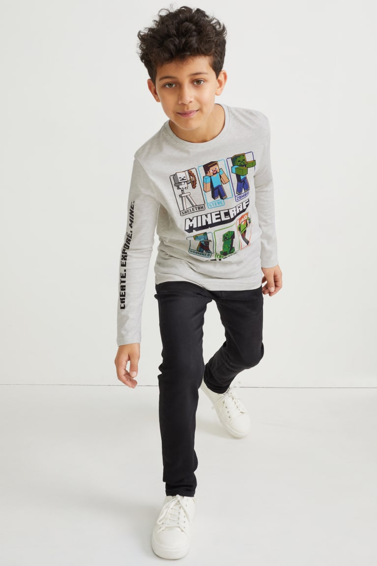 Tops C&A Minecraft Long Sleeve Menino Luz Cinzentas | 15628YWXZ