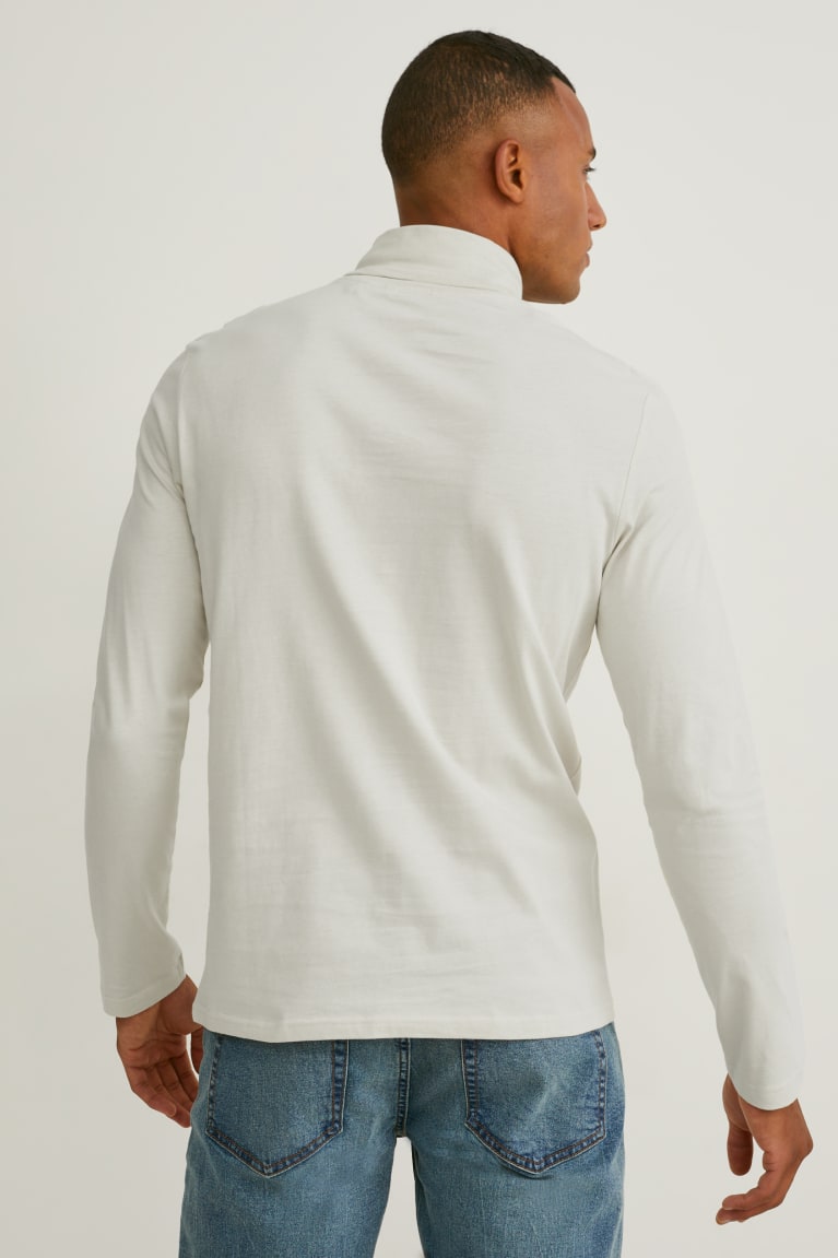 Tops C&A Polo Neck Organic Algodão Masculino Branco | 29857XWBT