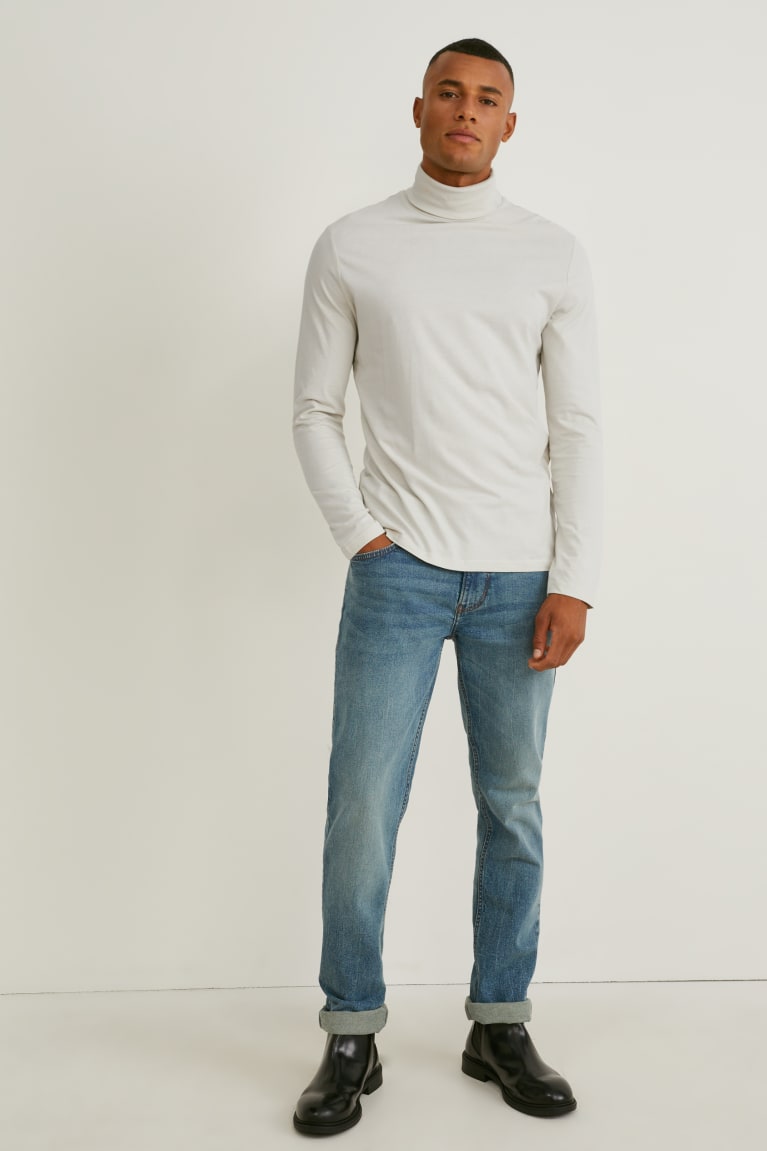 Tops C&A Polo Neck Organic Algodão Masculino Branco | 29857XWBT